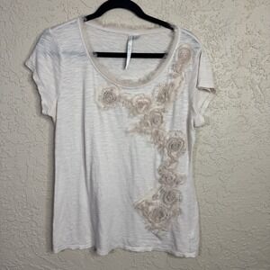 Lauren Conrad Rosette Top Womens L Fairy Grunge Coquette Floral Angel Ethereal